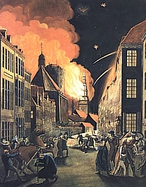 August 1807 angrep britene København med en hær i nord og en krigsflåte til sjøs. Byen ble utsatt for en omfattende brannbombing i tre dager før den overgav først seg selv, og siden den dansk-norske flåten.