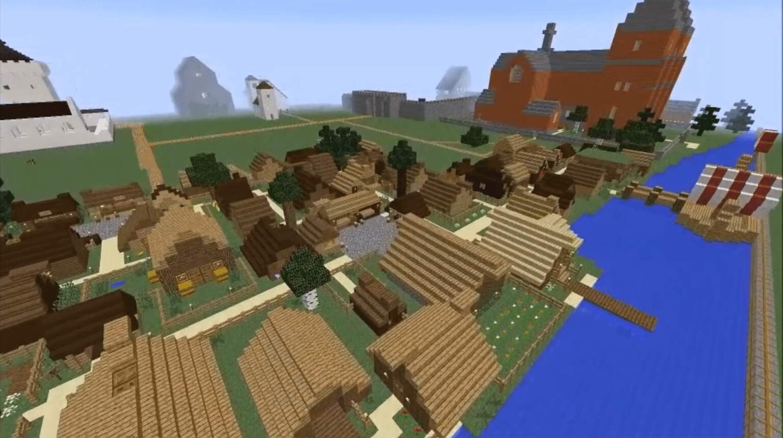 Middelalderoslo bygget i Minecraft