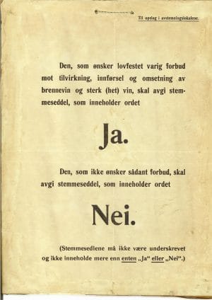 Plakat fra stemmelokalene i 1919.